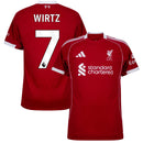 Liverpool Florian Wirtz 7 Home Fan Jersey 2025/26
